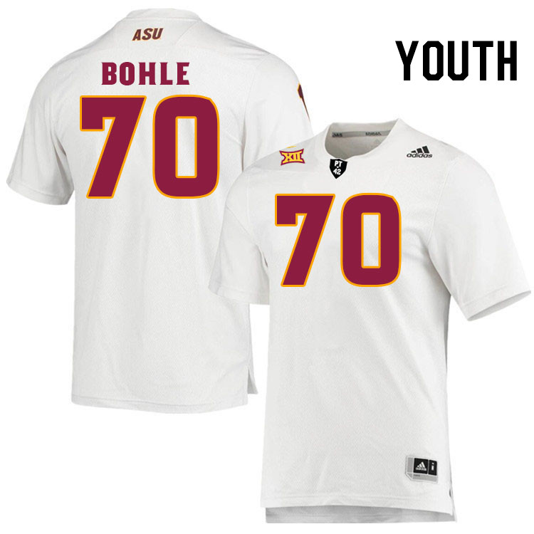 Youth #70 Emmit Bohle Arizona State Sun Devils College Football Jerseys Stitched-White